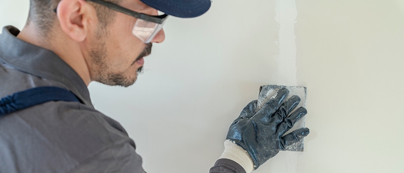 Residential drywall repair with textured wall application